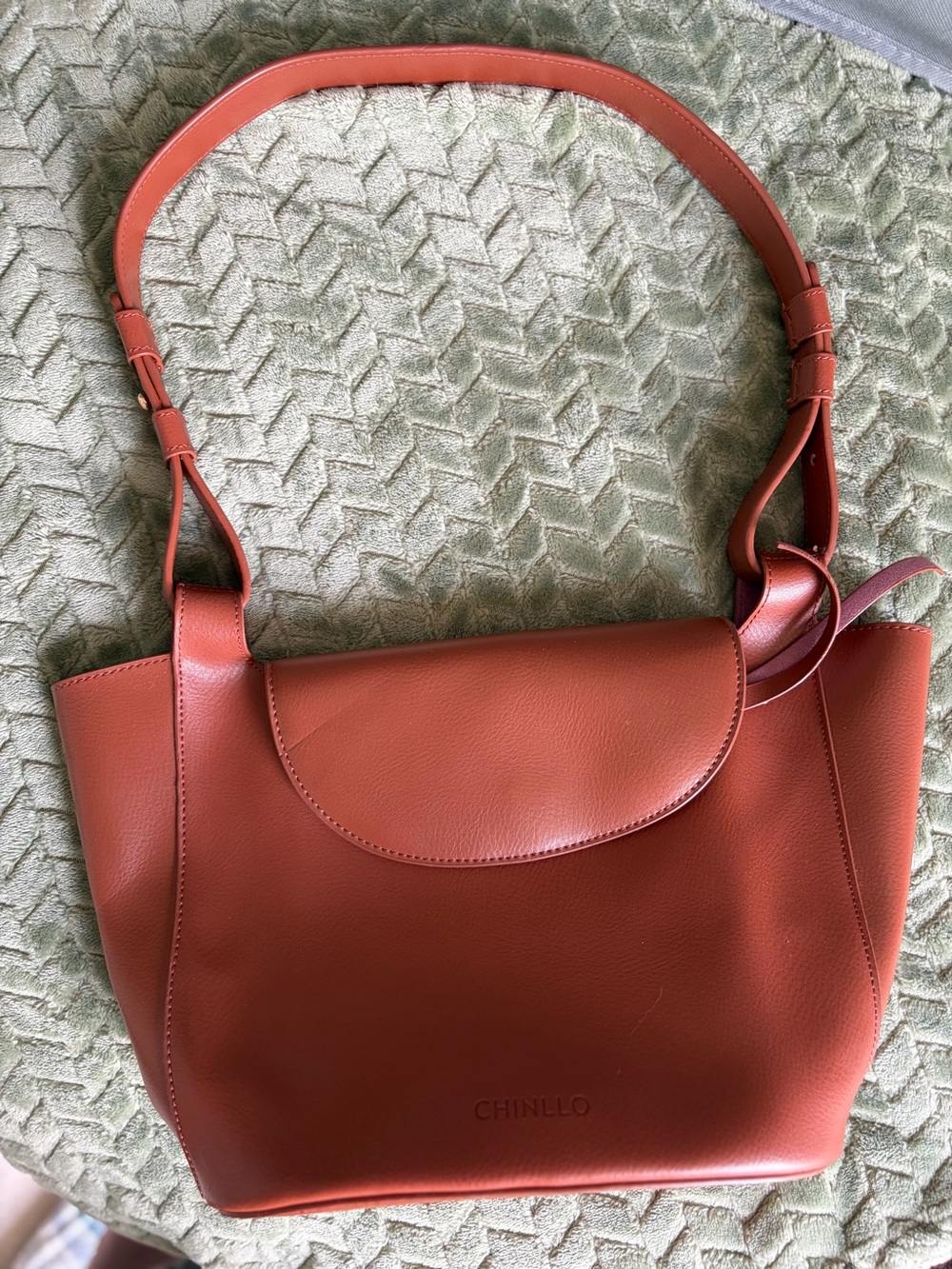 Shoulder Bag in Rust Orange Leather